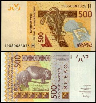 West African States Niger 500 Francs 2012 / 2019 P 614 Sign Unc
