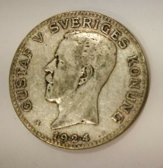 Sweden 1 Krona 1924 Silver