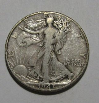 1947 D Walking Liberty Half Dollar - Fine To Very Fine - 27sa - 2