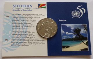 Uncirculated 1995 Seychelles 5 Rupees Coin Mounted In Presentation Card
