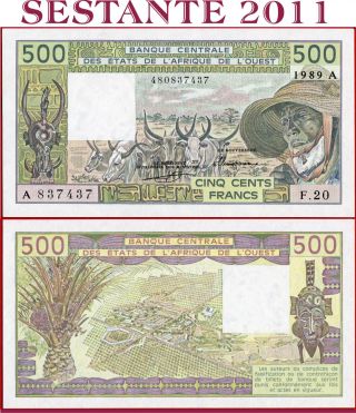 (com) West African States A = Ivory Coast - 500 Francs 1989 - P 106al - Unc