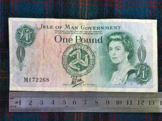 Isle Of Man 1 Pound Note Nd (1983) P 34e. ,  Signature Dawson