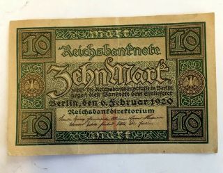 1920 - (10) Zhen Mark Note - Germany Reichsbanknote - Weimer Note -