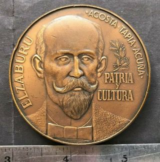 Puerto Rico Ca1970s Medalla Bronce Centenario Ateneo P.  R. ,  Manuel Elzaburo