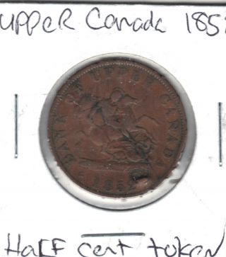 Bank Of Upper Canada 1852 Half Penny Token