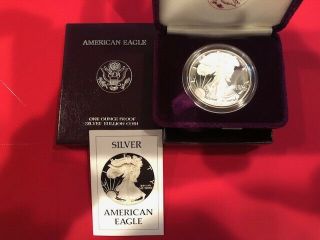 1986 - S 1 oz Proof Silver American Eagle (w/Box &) 3