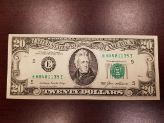 1985 Richmond $20 Dollar Bill Note Frn E68481135i Crisp