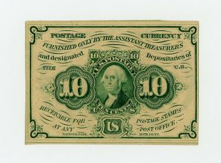 1st Issue Fr.  1242 10c United States Fractional Currency Note Au/unc