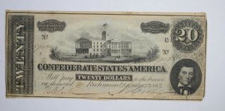 Civil War 1864 $20.  00 Confederate States Horse Blanket Note 680