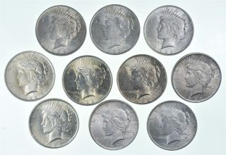 Bu Half Roll $1 1922 Peace Silver Dollars Dripping With Luster Unc Ms 90 825