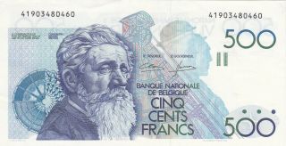 500 Francs Aunc Banknote From Belgium 1982 - 98 Pick - 143