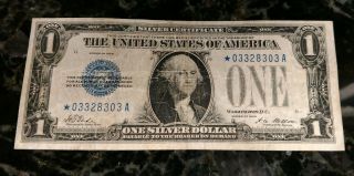 1928 Circulated One Dollar $1silver Certificate Star Note