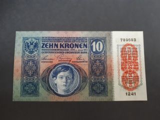 Austria Hungary 10 Korona / Kronen 1915 UNC DÖ / Deutschösterreich 2