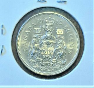 1982 Canadian 50 Cent Small Beads Unc -