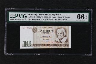 1971 Germany Democratic Republic 10 Mark Pick 28b Pmg 66 Epq Gem Unc