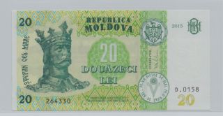 [$] Moldova,  2015,  20 Lei,  Gem Unc