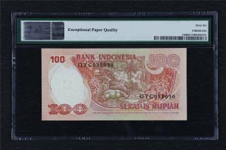 1977 Indonesia Bank Indonesia 100 Rupiah Pick 116 PMG 66 EPQ Gem UNC 2