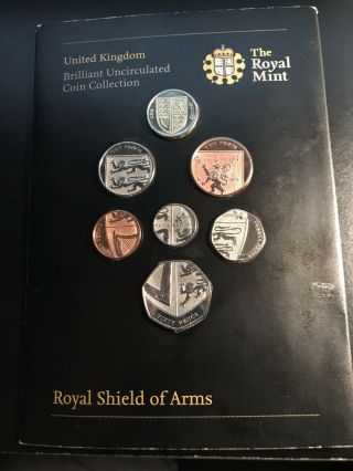 Great Britain/uk (2008) Shield Of The Royal Arms - 7 Coin Set -