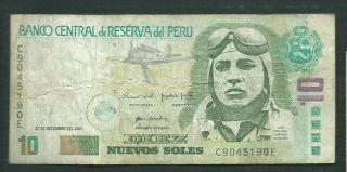 Peru 2001 10 Nuevos Soles P 175 Circulated