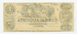 1800 ' s $1 The Bank of Augusta,  GEORGIA Note - CIVIL WAR Era AU 2