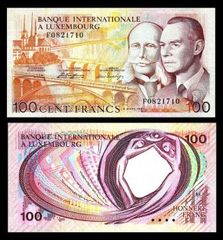 Luxembourg 100 Francs 1981 P 14 Xf / Grand Duke Jean & Prince Henry Of The Net