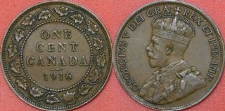 Very Fine 1916 Canada Large 1 Cent