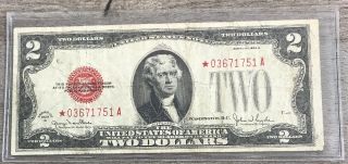 Series 1928 G $2 Two Dollar Legal Tender Star Note Fr - 1508 Ba28
