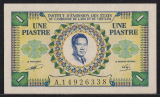 French Indochina Vietnam 1 Piastre 1953 Pick 104 Uncirculated