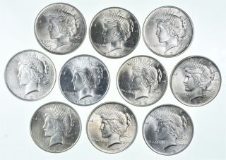 Bu Half Roll $1 1922 Peace Silver Dollars Dripping With Luster Unc Ms 90 823