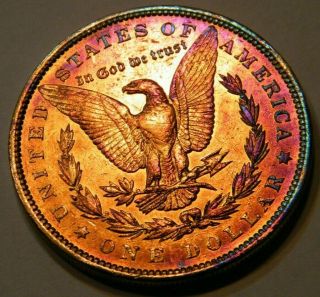1884 Morgan Silver Dollar Artificial Rainbow Toned Higher Grade US Coin 3 2