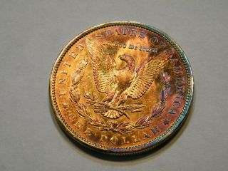 1884 Morgan Silver Dollar Artificial Rainbow Toned Higher Grade US Coin 3 6