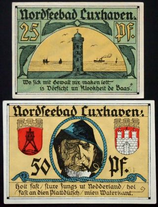 Cuxhaven 1921 " The Old Man And The Sea " Complete Series German Notgeld