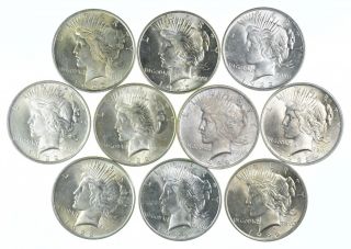 Bu Half Roll $1 1922 Peace Silver Dollars Dripping With Luster Unc Ms 90 822