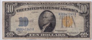 Series 1934 A Ten Dollars Silver Certificate North Africa $10 Note