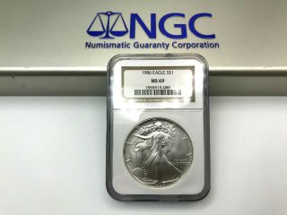 1986 United States 1 Oz Silver American Eagle S$1 Ngc Ms69 Key Date 1st Year
