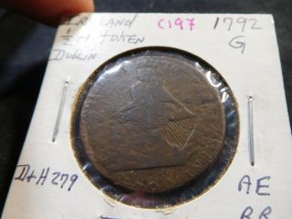 C197 Ireland Dublin 1792 Turner Camac Conder 1/2 Penny D&h - 269