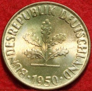 Uncirculated 1950 - G Germany 10 Pfennig Foreign Coin