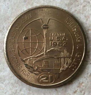1962 Seattle Washington Worlds Fair Space Needle Century 21 Expo Coin One Dollar
