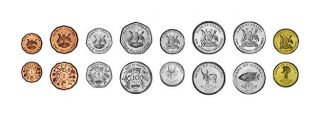 Uganda - Set Coins - 1987/2007 - Unc - 1,  2,  5,  10,  50,  100,  200,  500 Shillings - Coins Set