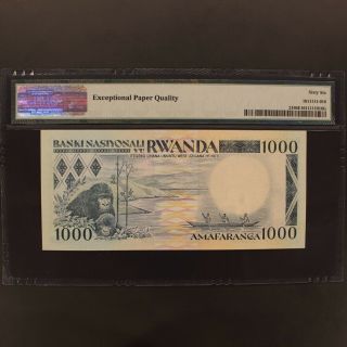 Rwanda 1000 Francs 1.  1.  1988 P 21 Banknote PMG 66 EPQ - Gem Uncirculated 2