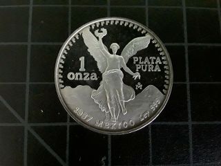 1987 Mexico 1 Onza Oz Silver Proof Libertad Coin