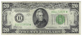 $20 1934 - A Federal Reserve Star Note Ny Fr 2055 - B