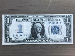 Series Of 1934 $1 Silver Certificate; Circulated Funny Back One Dollar Note