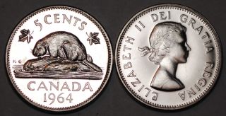 Canada 1964 5 Cents Pl Five Cents Canadian Nickel
