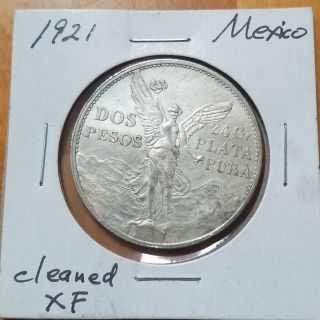 Mexico 1921 Silver 2 Pesos,  Centennial Of Independence Km 462