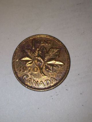 1970 1 Cent Canadian Penny Coin Copper