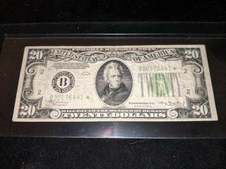 1934 $20 Star Note Old Currency Low Serial B00176441