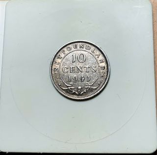 1941 Canada / Newfoundland Silver 10 Cents - King George Vi - Silver - 10c