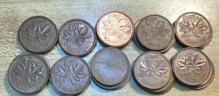 1960 - 69 Canada Cents,  Canadian Pennies (10 Different)