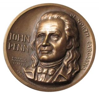 Medallic Arts Co John Penn Bronze 1 1/4 " Medal